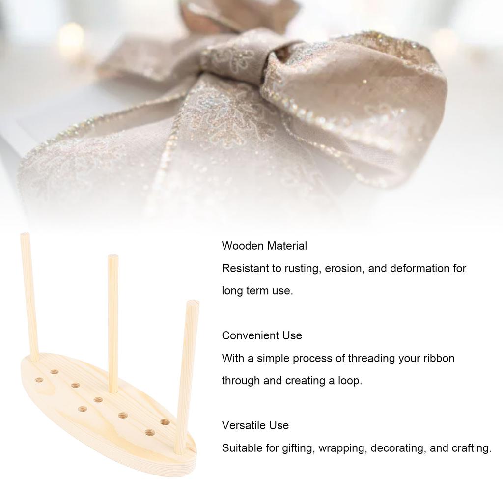 Ribbon Bow Maker DIY Effortless Use Ribbon Wreath Wooden Bow Maker Craft Tool for Festival Gifting Party