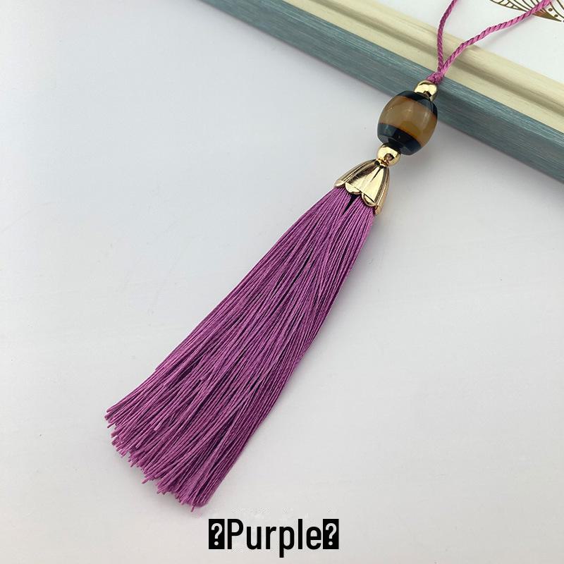 Chinese-Style Imitation Jade Tassel Fan Pendant for Antique Decoration