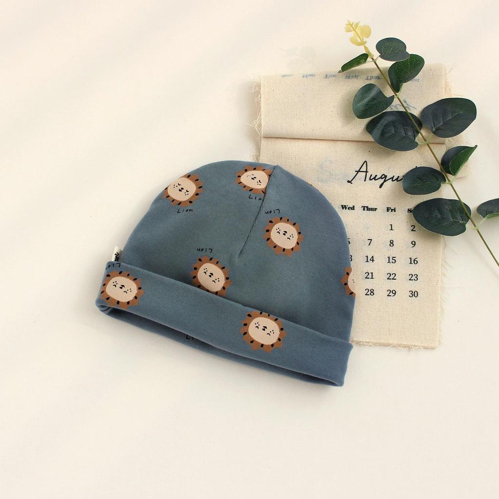 Babymütze aus reiner Baumwolle zum Schutz der Fontanelle - Süßes Prinzessinnen-Design, Doppellagig für Frühling, Herbst und Winter