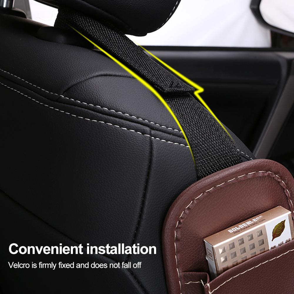 PU Leather Car Seat Side Organizer Bag Mesh Storage Holder For Cup Drink Phone Stowing Tidying Pocket Car Interior Accessories