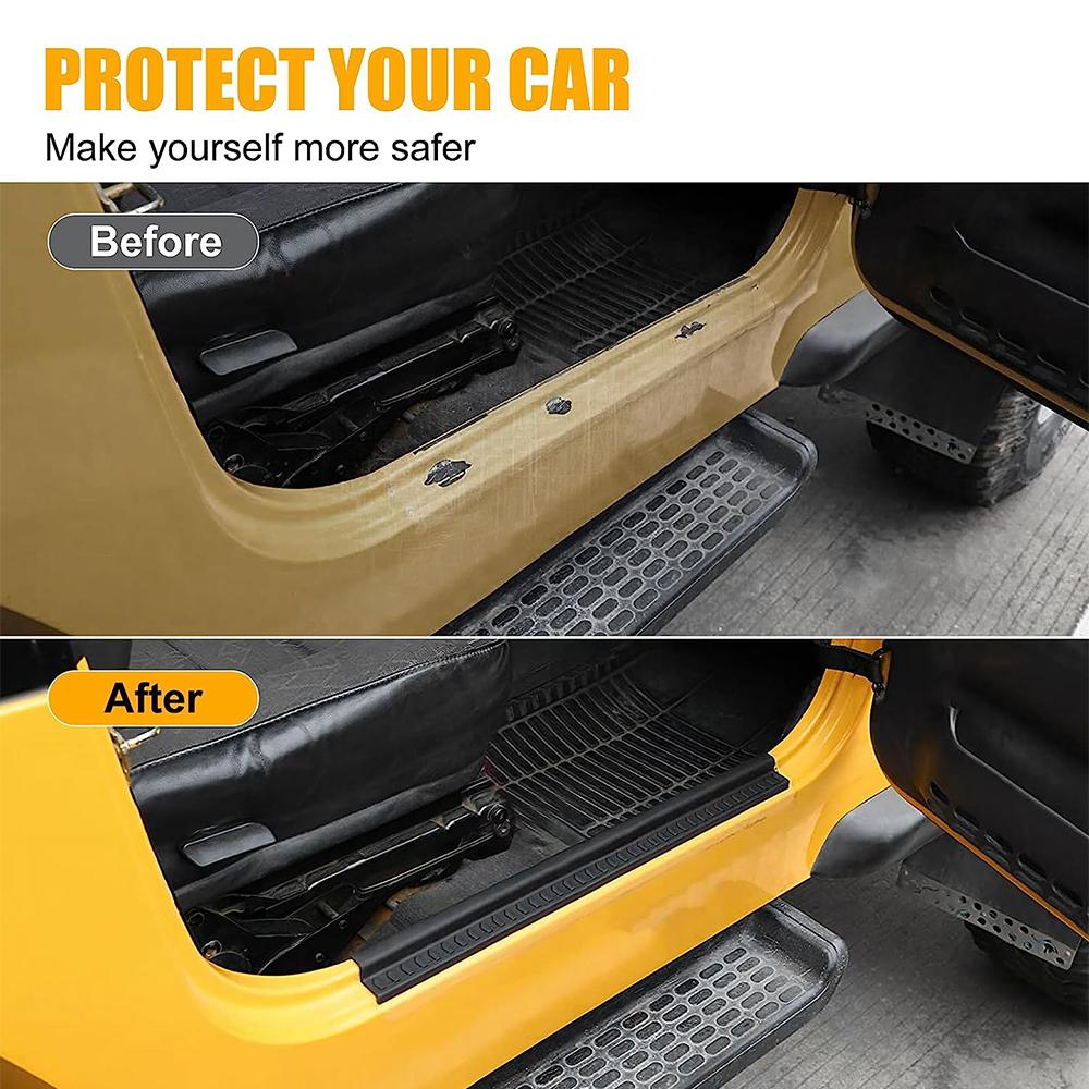 2pcs Door Sill Guards For Jeep Wrangler TJ 1997 1998 1999 2000 2001 2002 2003 2004-2007 Door Sill Guards Kit Door Entry Guards