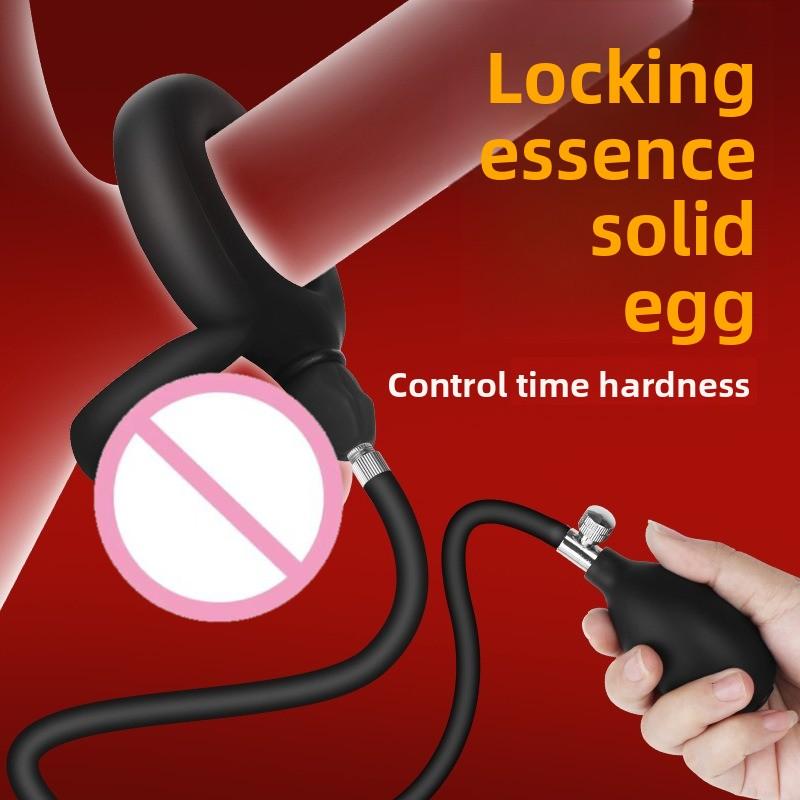 Double Inflatable Locking Ring for Men – Silicone Penis Delay Ring for Long-Lasting Performance & Enhanced Control