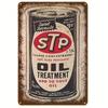 OilLegacy Vintage Metal Tin Sign Wall Decor for Cafe Garage Workshop - Rustic STP Retro White Black Bathroom Decor, Perfect for