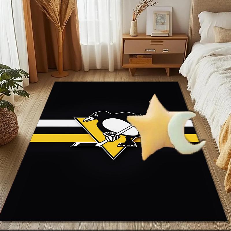 Penguins Heart Logo Art Floor Mat for Living Room, Game Rooms, Office, Bedroom, Office Floor Mat Playful Design, Christmas fan gifts