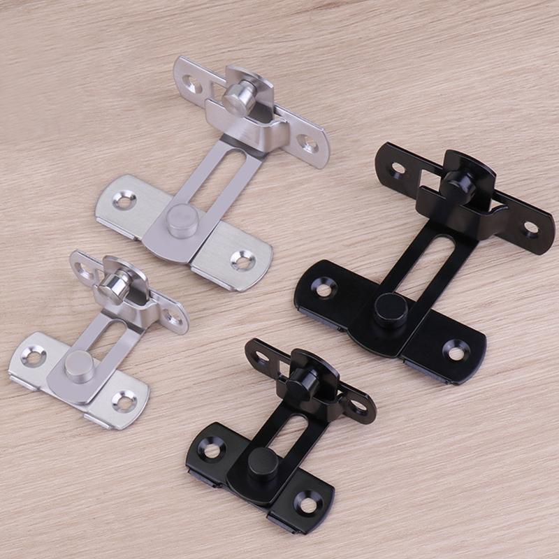 2x Sliding Door Lock Indoor Privacy Lock Wood Gate Barn Door for Latch Stainless Steel Flip Locks Heavy Duty Door Hasp f