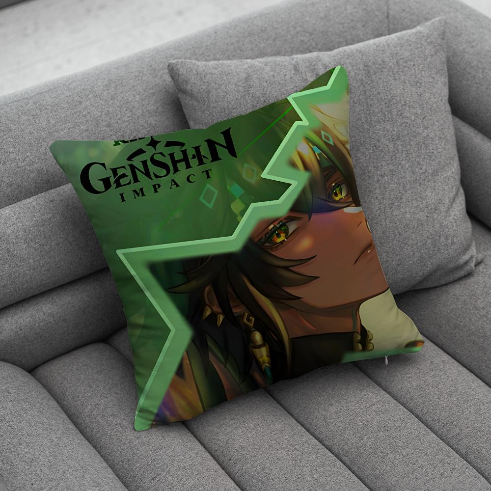 GGenshin Impact Kinich Pillow Case Soft Cushion Cases for Farmhouse Sofa Decor Home Decorations and Protector