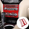 Red Carbon Fiber Air Conditioner Switch Trim Sticker For Nissan Pathfinder 13-18