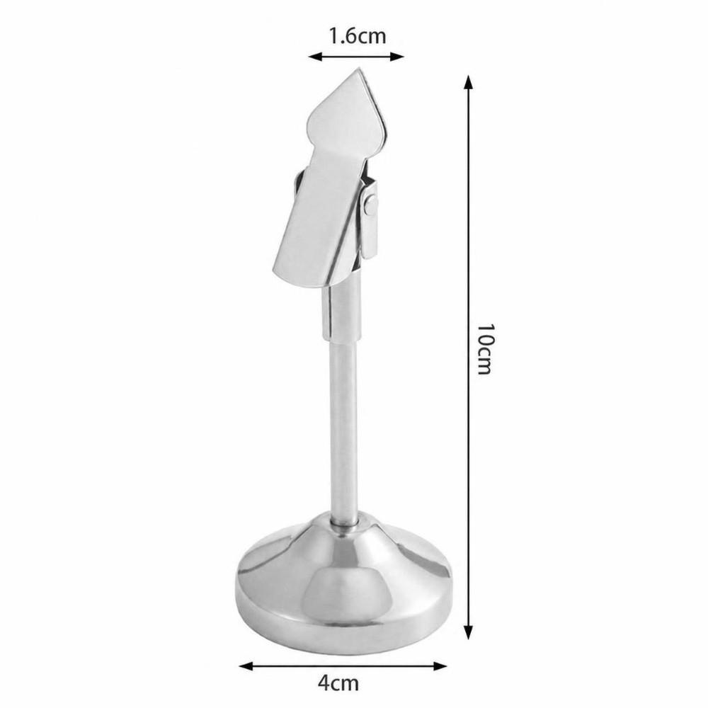 Portable Stainless Steel Table Number Stand Vertical Multifunctional Price Tag Holder Menu Card Clip Bakery