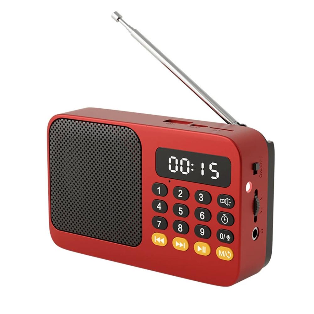 New Portable Radio Small Emergency FM Radio Receiver Rechargeable Radios with LCD Display Bluetooth 5.0 Sound Box Music Player