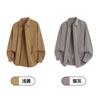 Men Solid Color Loose Casual Long Sleeve Button Up Shirt Outerwear