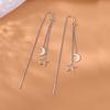 VOQ Asymmetrical Star Moon Drop Earrings for Women Long Tassel Earring Chain Korean Fashion Jewelry Gift