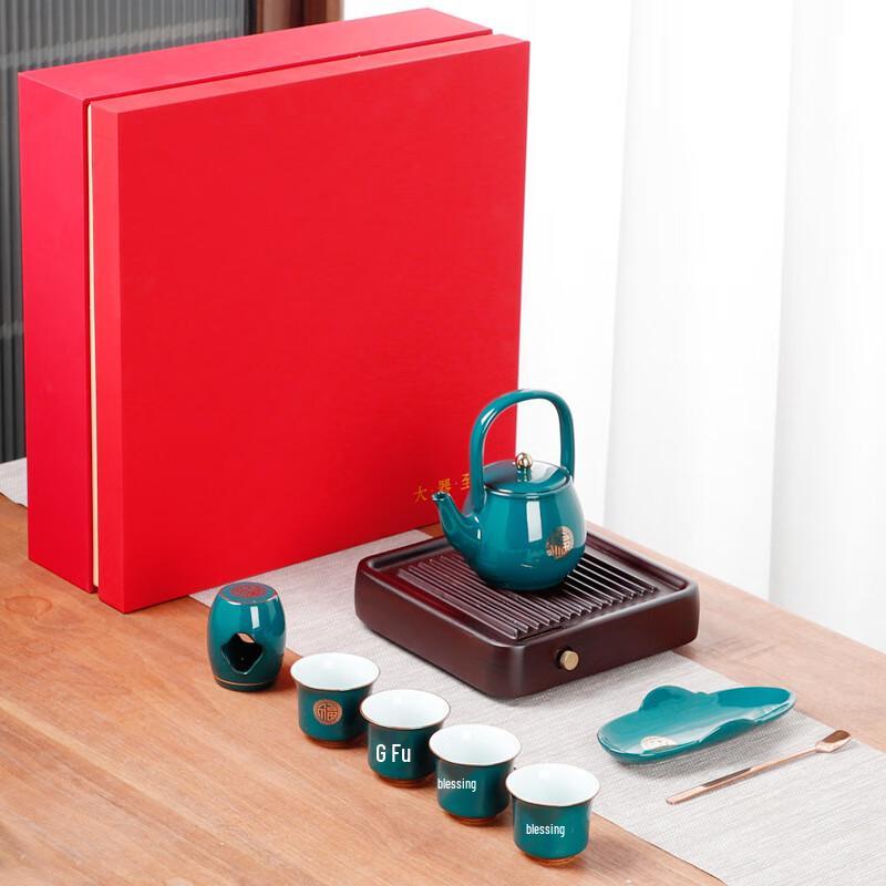 

Chaxun Chinese Ceramic Kung Fu Tea Set with Drain System