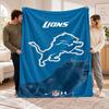 Flannel Fleece Blanket with Detroit Lions Design, Soft Lightweight Throw for Bed Sofa Travel
