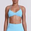 European and American Style Thin Strap Beauty Back Halter Sports Bra for Women, Pilates Yoga Tank Top, Seamless Fitness Underwear Camisole