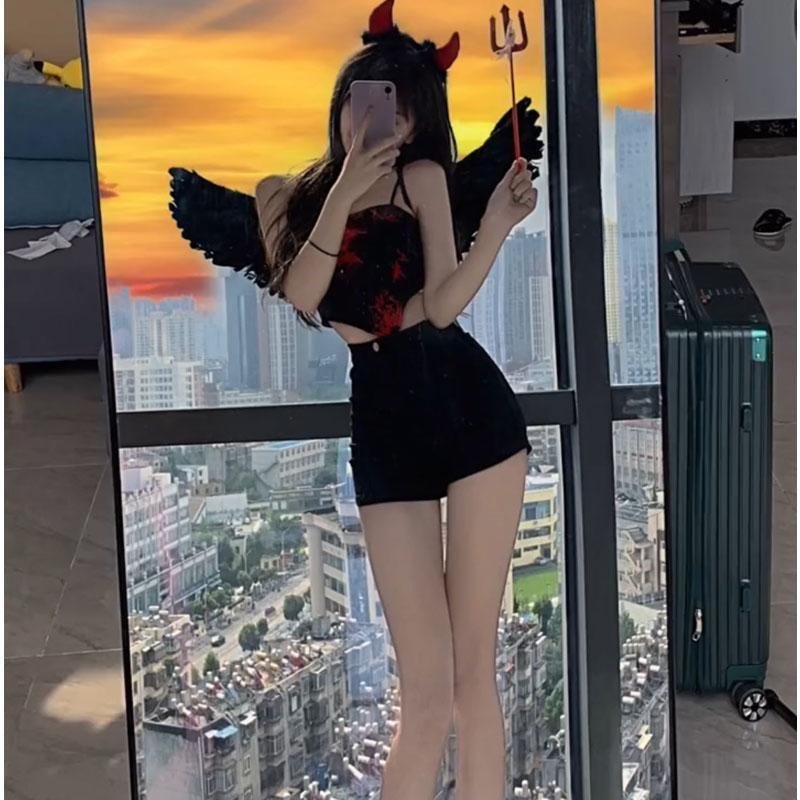 

Retro Loose Slimming Sense of Design Ins Denim Black [9910]] XL