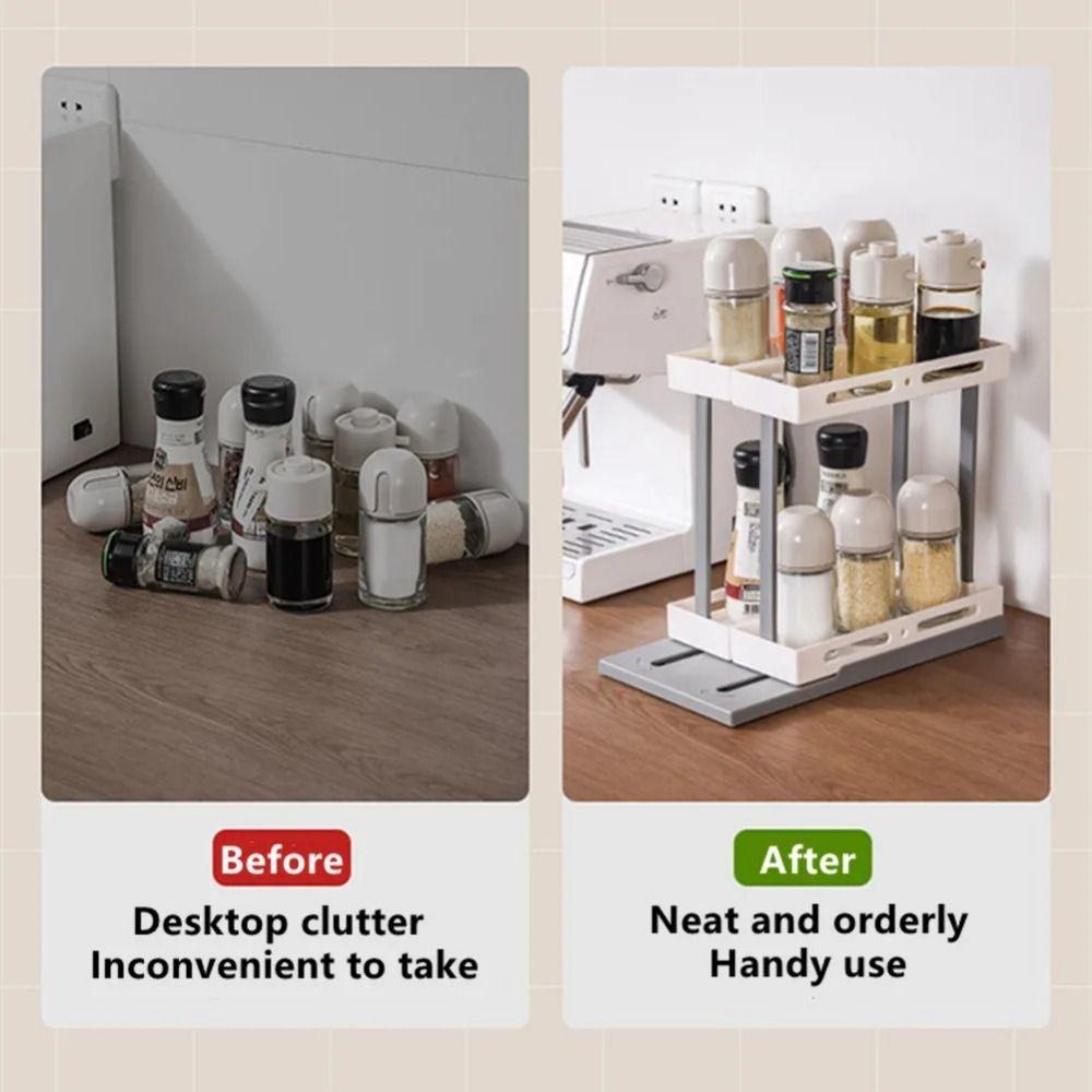Rotate Seasoning Storage Shelf Sliding Salt Bottle Holder Convenient Spice Storage Rack  Cabinet