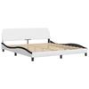 Bed with Mattress  Hvar  White and Black 180x200 cm Faux Leather
