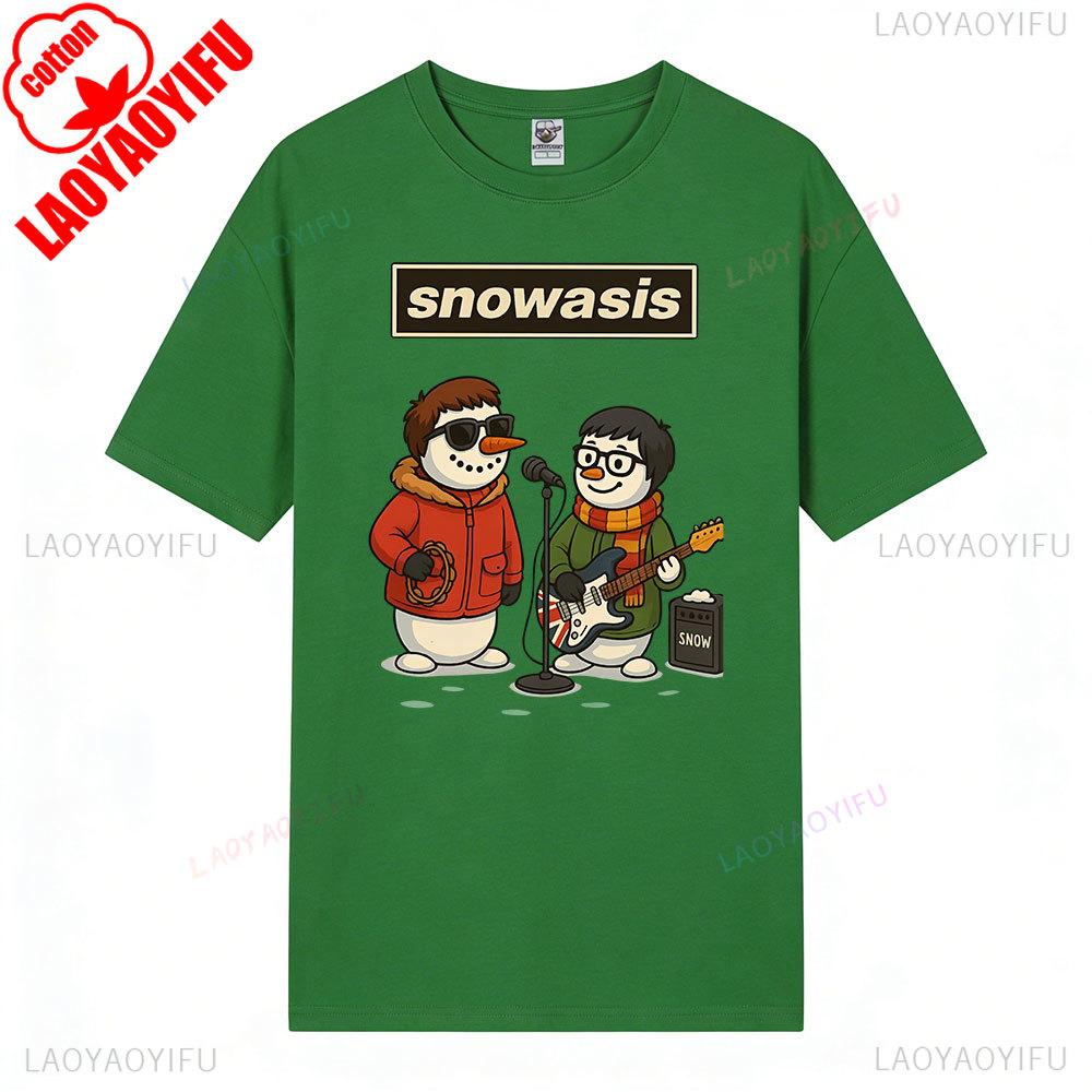Snowasis Christmas TShirt Funny Snowman Band Shirt Festive Music Lover Tees  Harajuku High Quality Cotton Tops Streetwear