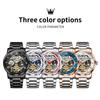 OLEVS 6670 Mens Watch Luxury Brand Skeleton Mechanical Watch Moon Phase Stainless Steel Watches For Man Gifts Box High Quality