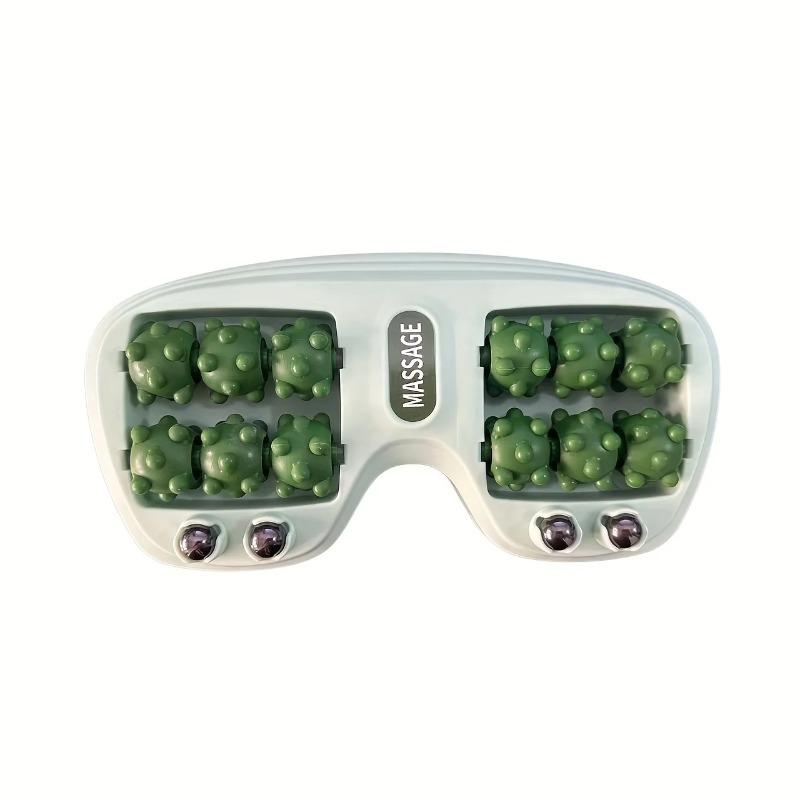 Dual wheel foot massage tool with magnetic beads, for the feet+hand+shoulders+neck to relieve headaches and prevent fasciitis