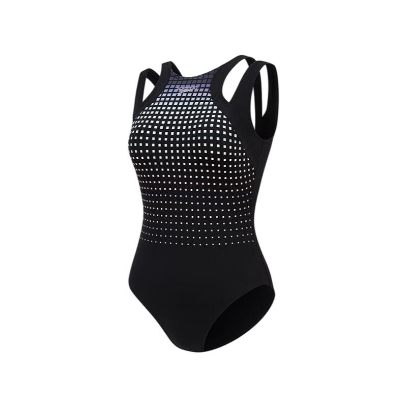 Speedo Women's Electric Matrix Black Label Hero 5.0 Shark Skin Double Shoulder Strap Racing One-Piece Swimsuit