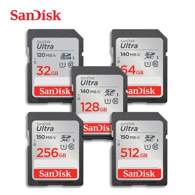SanDisk Tarjeta SD 64GB 128GB 256GB V10 32GB Normal Tamaño Completo Original sandisk ultra Flash Tarjeta de Memoria SD Alta Velocidad sdxc UHS-I para Cámara