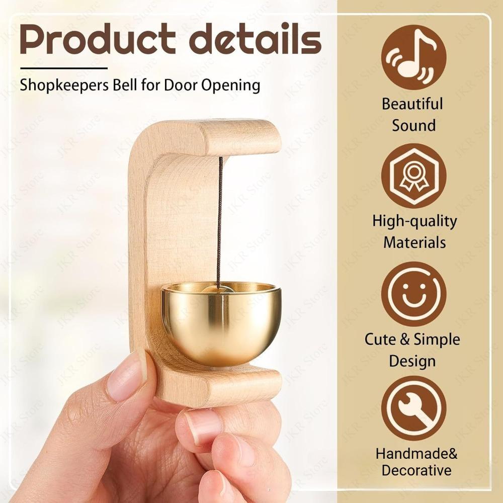 Wooden Doorbell Suction Type Entrance Wind Chime Solid Wood Door Opening Reminder Bell for Home Doorway Housewarming Gift