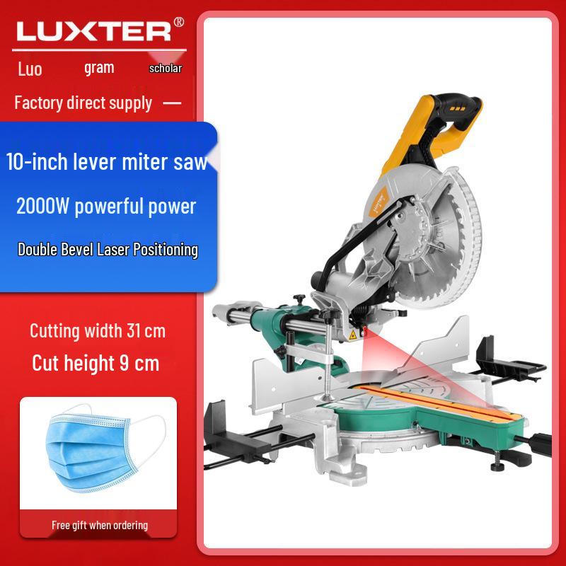 LUXTER 10" High-Power Sliding Compound Miter Saw for Woodworking