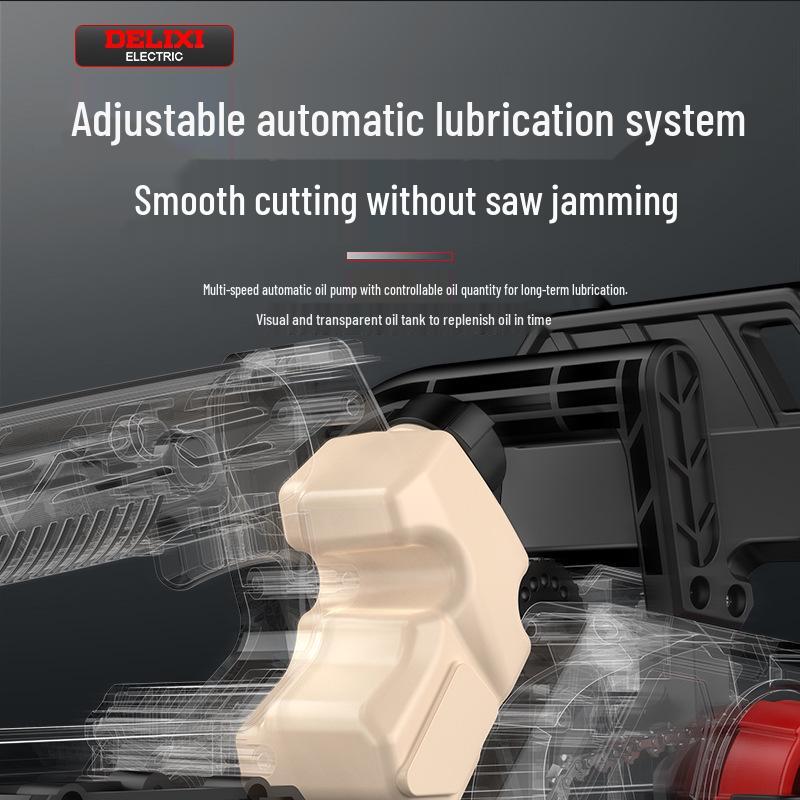 Delixi 12" Brushless Cordless Chainsaw with Lithium Battery for Logging & Wood Splitting