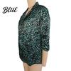 Comfortable Women Suit Coat Lapel Long Sleeve Single Button Color Matching Jacket Color-Blocked Leopard Print