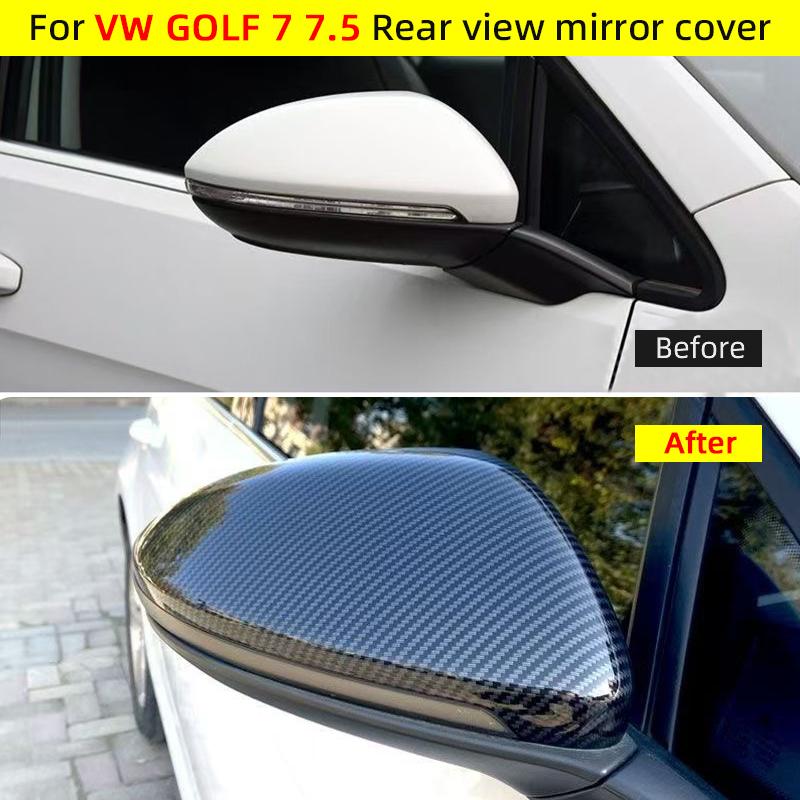 For Volkswagen VW Golf 7 MK7 7.5 GTI R GTE GTD 2013- Rearview Mirror Cover Side Mirror Caps carbon fiber Car Accessories