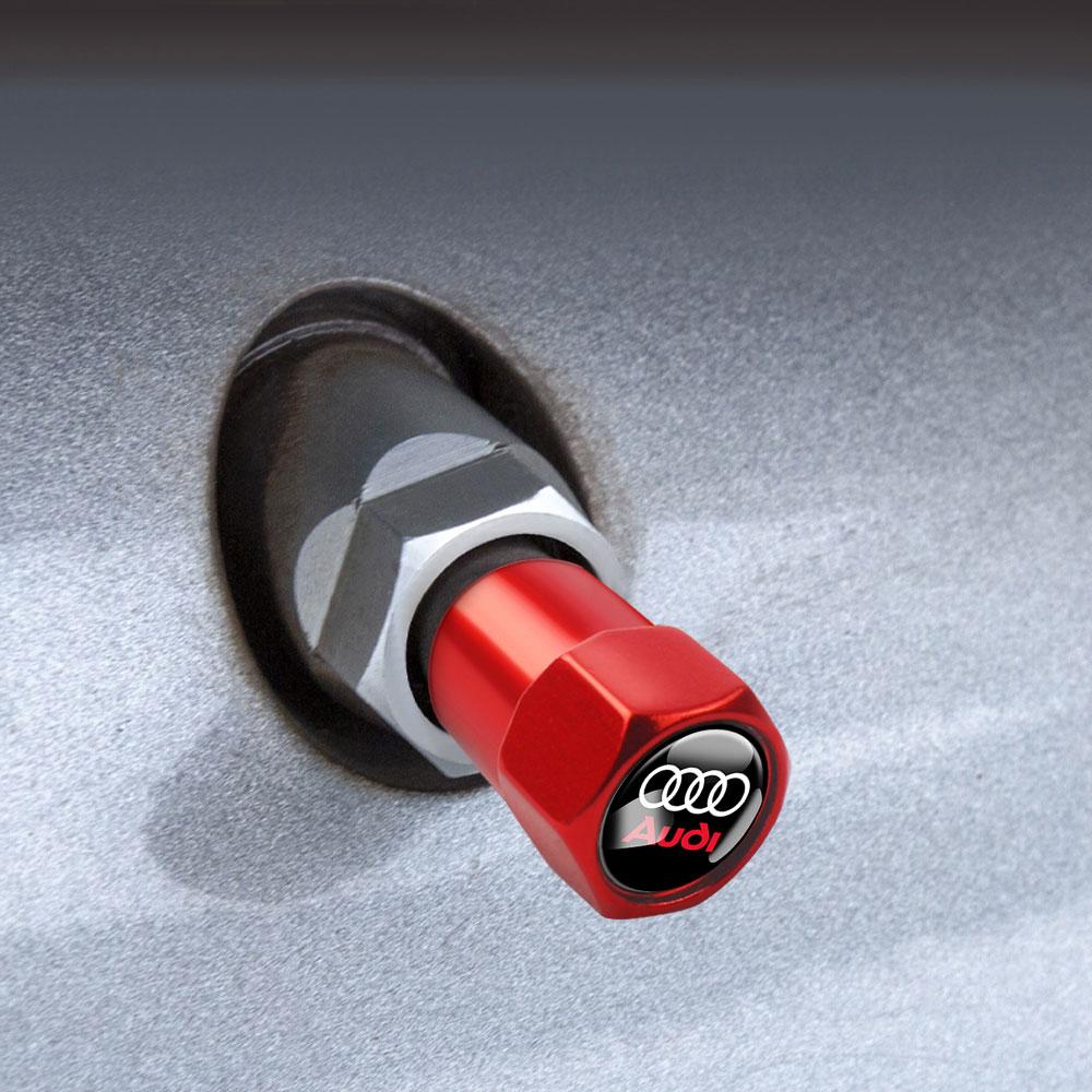 4PCS Tire Valve Caps Car Motorcycle Wheel Tyre Air Valve Cover For v1 A3 8P 8V A6 C8 C7 A4 B7 S8 A8 D3 D4 A5 A8 Q3 Q5 RS Sline1v