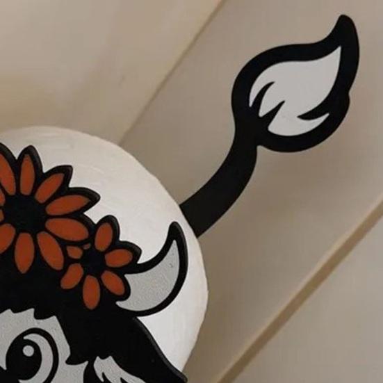 1/2Pcs Cow Shape Toilet Paper Holder Large Capacity Farmhouse Style No Assembly Napkin Organizer Bathroom Decor