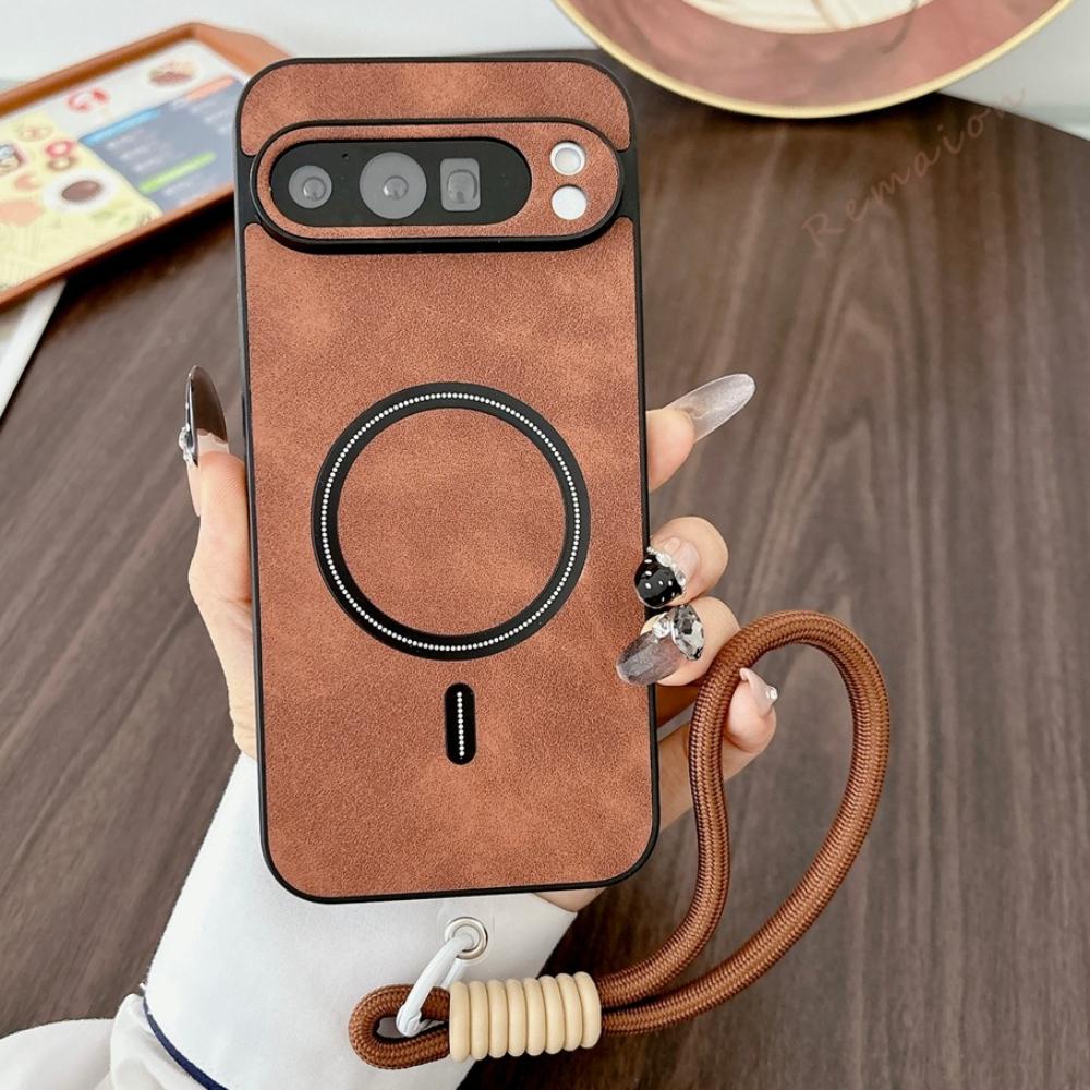 Wrist Strap Leather Magnetic Phone Case for Google Pixel 10 9 7 8 Pro XL 10A 9A 8A Shockproof Protector Cover