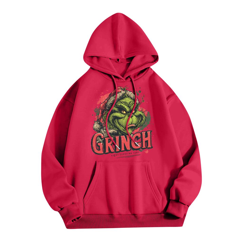 Women's Fashion Christmas Printed Casual Hooded Sweatshirt With Pockets