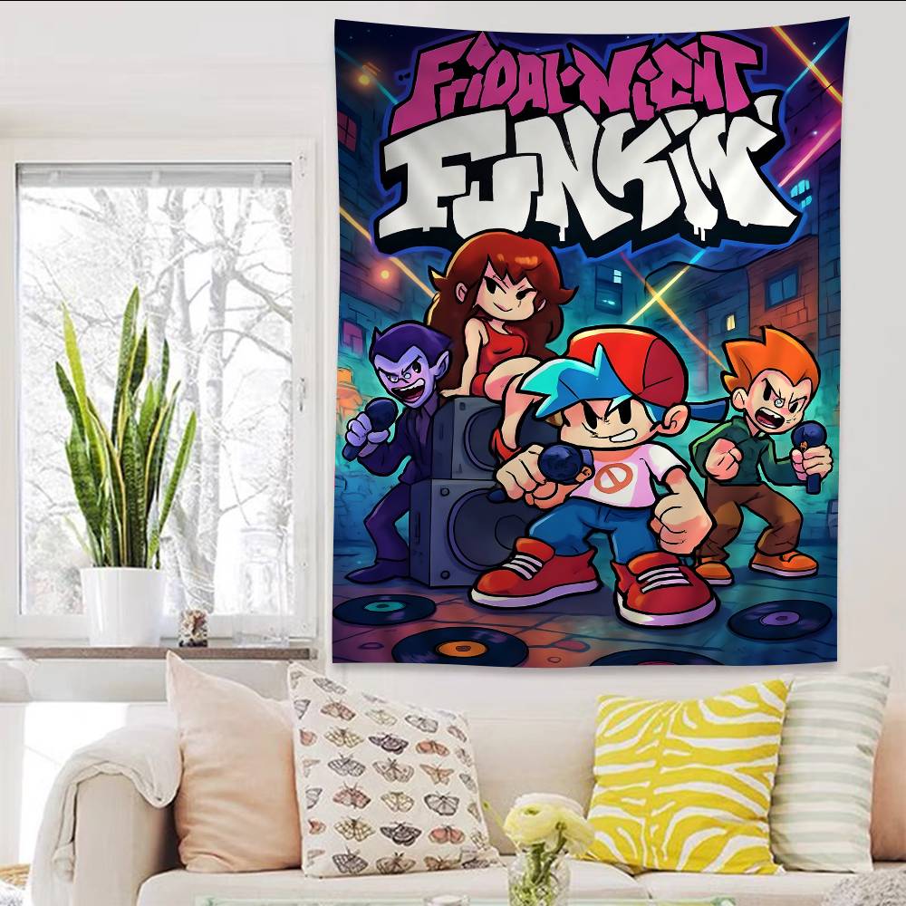 Game FFriday Night FFunkin Pico Boyfriend DIY Wall Tapestry for Living Room Home Dorm Decor Wall Art Decor
