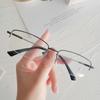 New Business Half-Frame Sqaure Myopia Glasses for Men Women Ultralight Anti Blue Light Finished Prescirption Eyewear Gafas