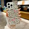 Luxury Glitter Rhinestone Butterfly Case for 17 Pro Max/16/15/14/13/12/11 Full Bling Diamond Cover Funda 15 Pro/14 Pro