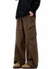 11KN Unisex Retro Wide Leg Work Pants with 3D Pockets - Pleated, Loose, Slimming, Casual, Long Fit