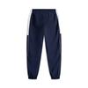 Li Ning Sports Trend Series Spliced Mid-Rise Breathable Versatile Jogger Knit Pants Men Bottoms Sailor-Blue AYKV105-2