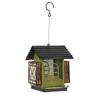 Large Capacity Hanging Bird Feeder Rustproof Weatherproof Parrot Feeding Station Squirrel Proof House Shape Metal Bird Feeder