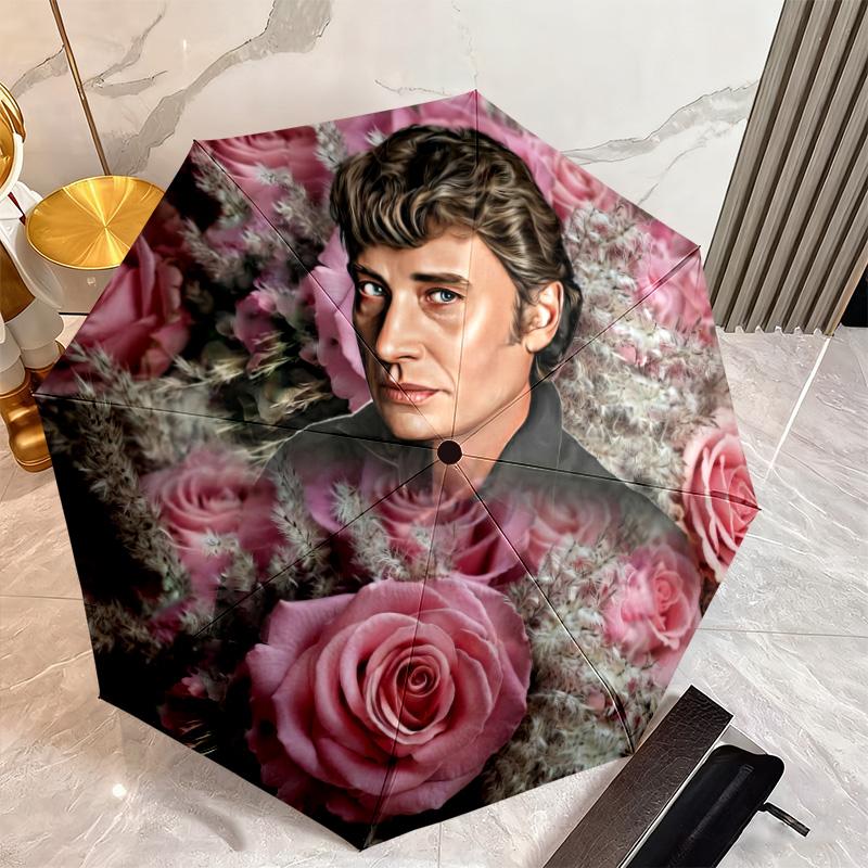 French legendary rock singer and actor Johnny Hallyday umbrella is suitable for all seasons, including home travel and outdoor activities Y9