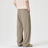 Solid Color Simple and Versatile Anti-wrinkle Drape Knitted Pants Men's Daily Commuting Loose Wide-leg Straight Casual Pants
