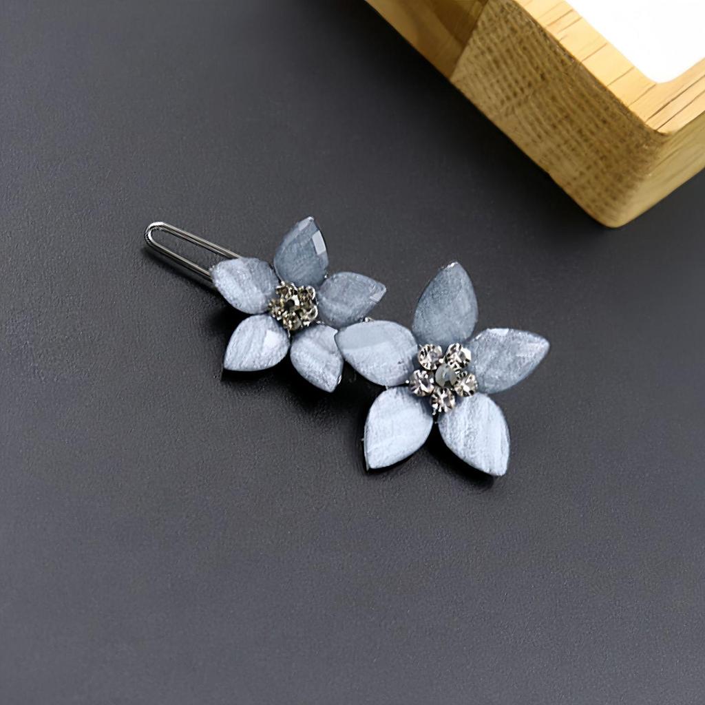 Simple Leaf Five-Petal Flower Hair Clip - Stylish European & American Barrette Frog Buckle