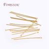 Jewelry DIY Beading Jewellery Findings 0.6X30MM 50-100Pcs/Lot 18K Gold Plated Flat Head/Ball Head/Eye Pins