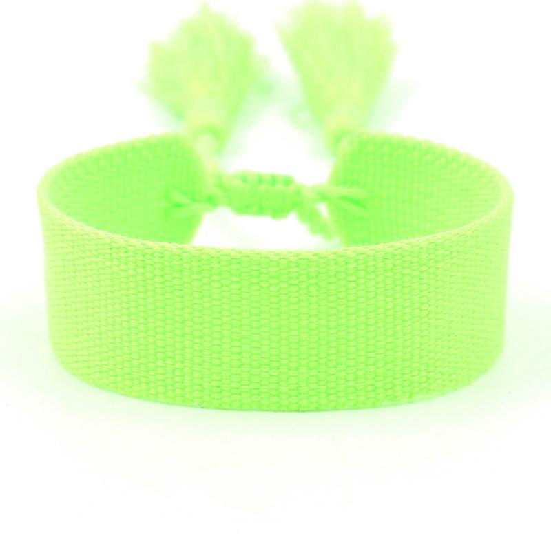 Ethnic Style Woven Bracelet with Embroidered Tassels - D Family DIY Promotion Wristband