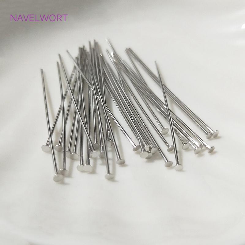 50pcs/bag 20-50mm Flat Head Pin/Ball Head Pin /Eye Pins 18K Gold Plated/Platinum Plated Pins For DIY Jewelry Making Supplies