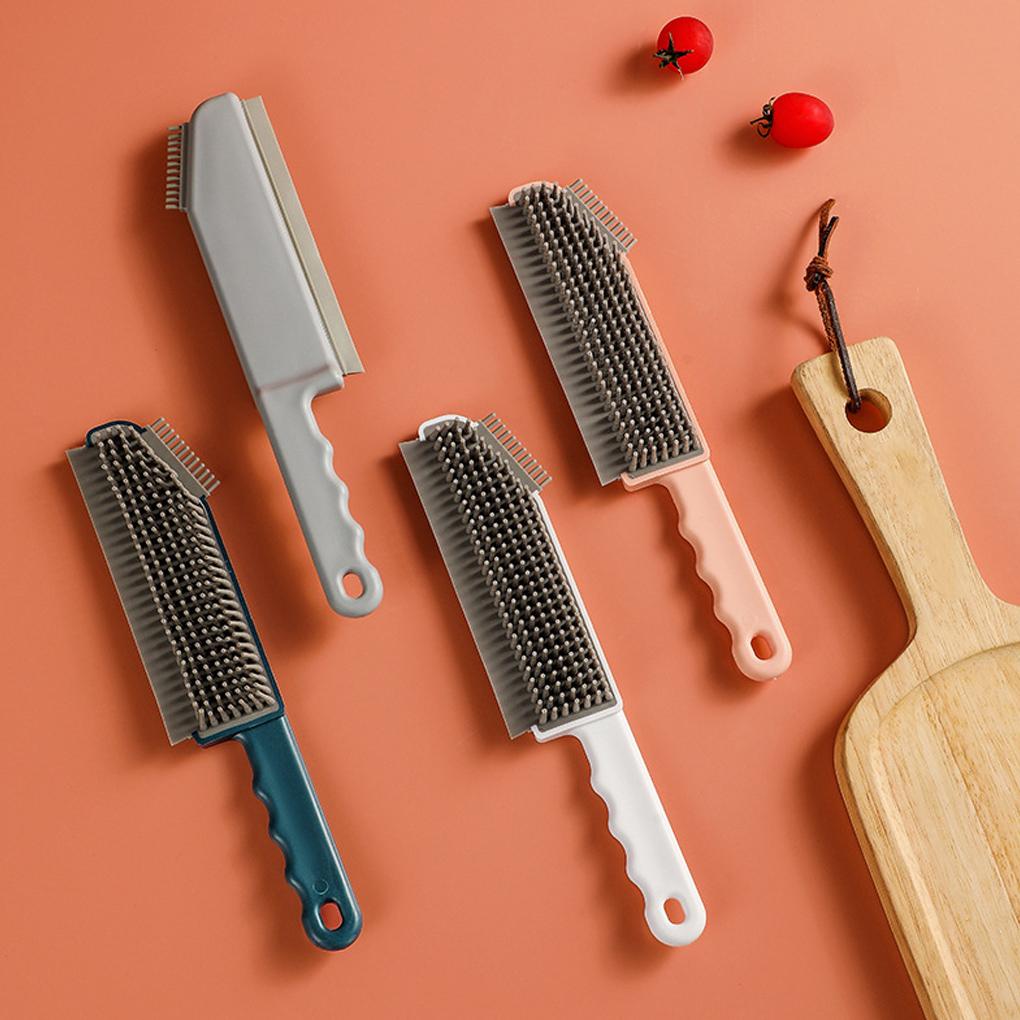 Cleaning Brush 3-in-1 Handheld Handle Side Handheld Handle Scraper Silicone Window Dirt Removing Tool for Bathroom Kitchen