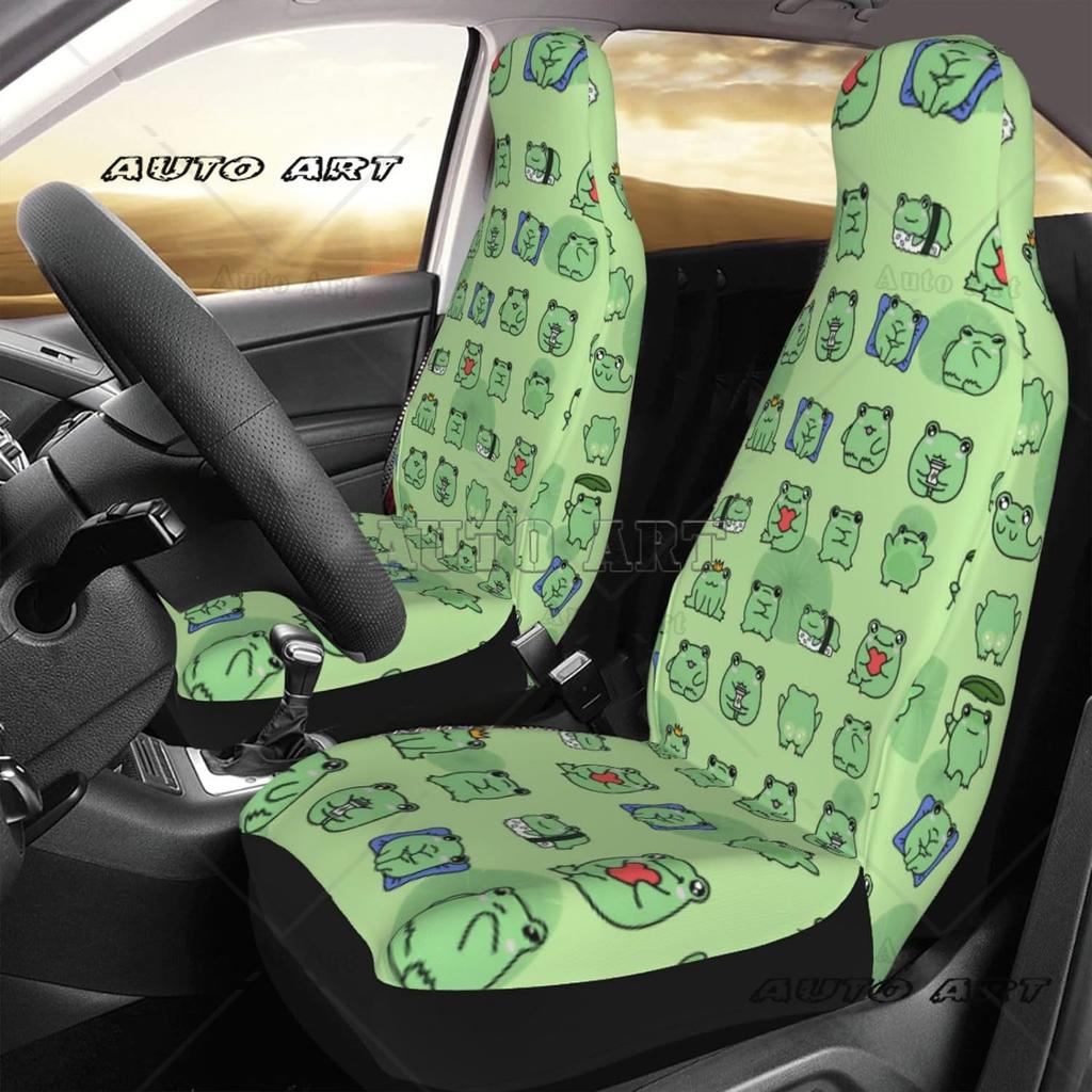 Frog Car Seat Cover 2 Pcs Front Seat Bucket Seat Protector Universal Fits For Auto Interior Accessories For Cars Truck Sedan