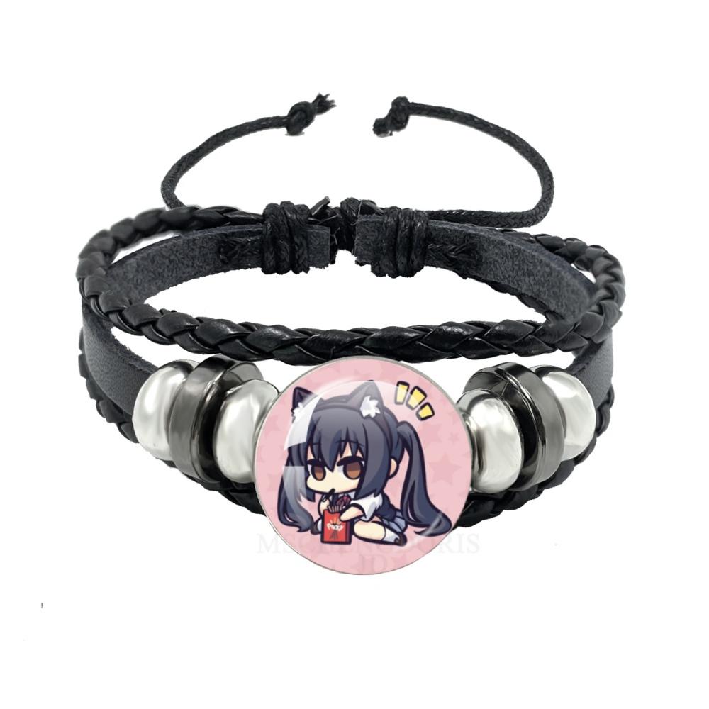 Anime K-ON Leather Bracelets Hirasawa Yui Akiyama Mio Tainaka Ritsu Multilayer Braided Black Bracelet Bangles Jewelry Gift